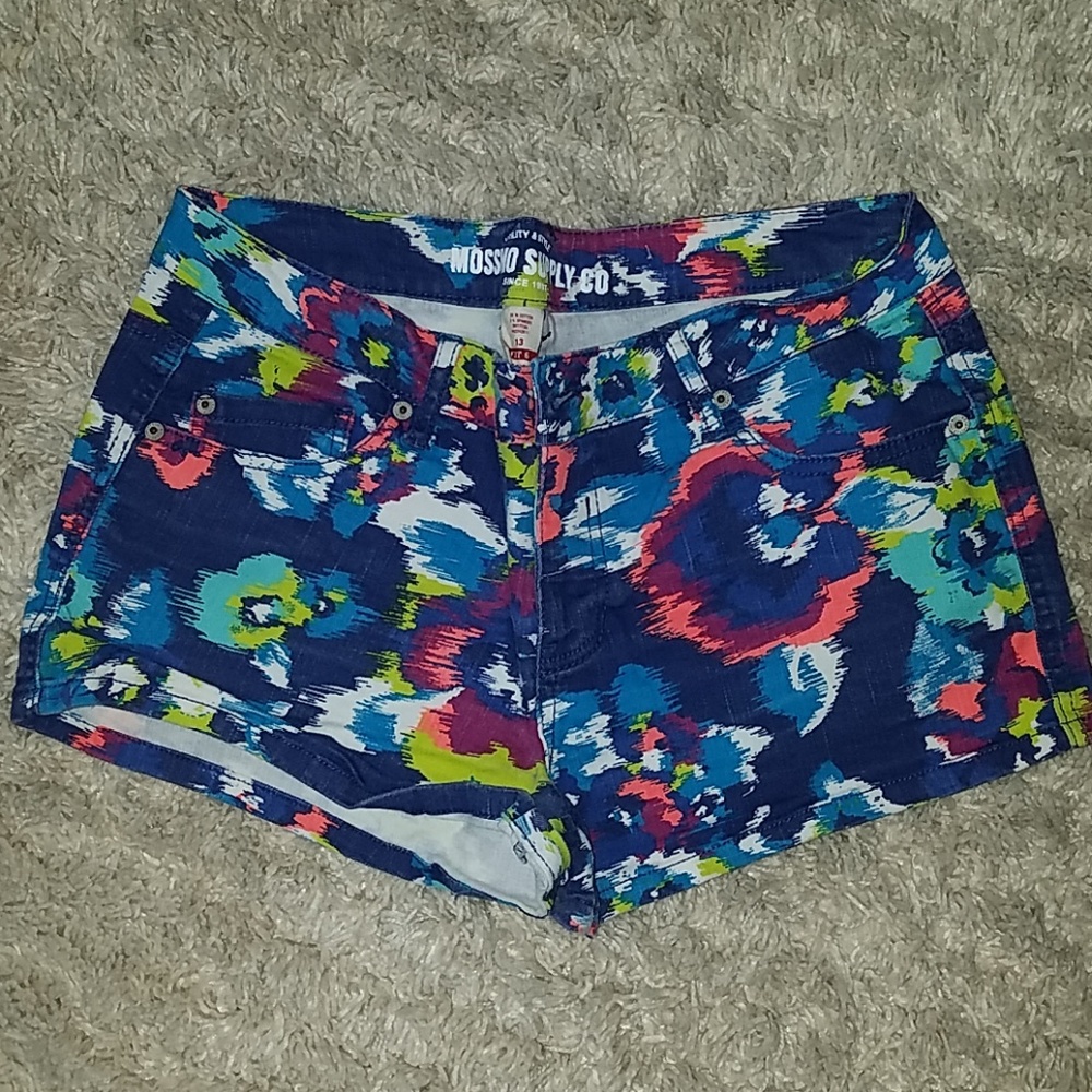 Multicolored Denim Shorts